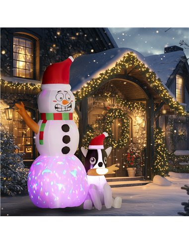 Outsunny 6.2ft Inflatable Santa with Dog Decoration