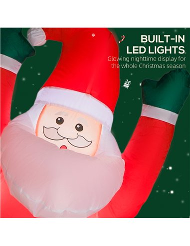 Outsunny 7FT Hanging Christmas Inflatable Santa with Dog, Christmas Blow Up Decoration with Built-in LED Lights for Garden, Indo