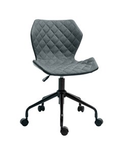HOMCOM Home Office Swivel Computer Desk Chair With Nylon Wheels, Linen Grey