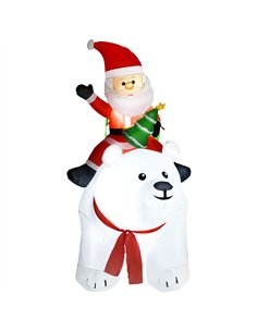 Outsunny 6.6ft Inflatable Santa Riding Polar Bear Decoration