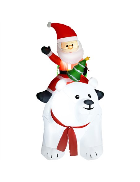 Outsunny 6.6ft Inflatable Santa Riding Polar Bear Decoration - pic 201149 | FastDaddyshop