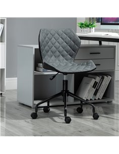 HOMCOM Home Office Swivel Computer Desk Chair With Nylon Wheels, Linen Grey 2