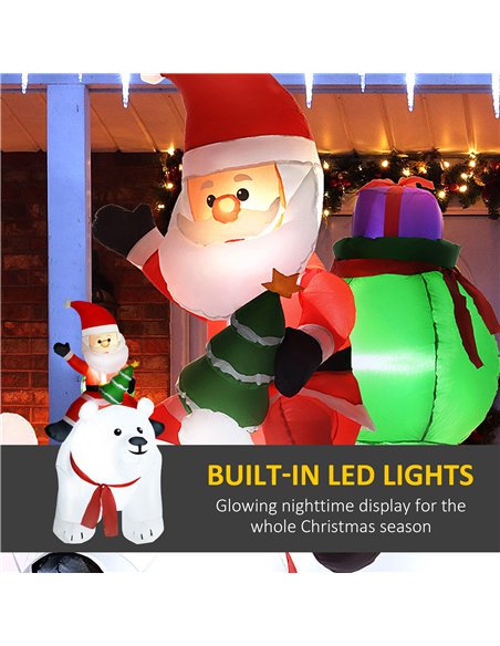 Outsunny 6.6ft Inflatable Santa Riding Polar Bear Decoration - pic 201152 | FastDaddyshop