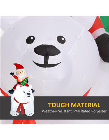 Outsunny 6.6ft Inflatable Santa Riding Polar Bear Decoration