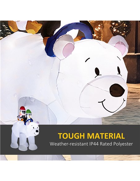 Outsunny 6.4ft Inflatable Polar Bear and Penguin Christmas Inflatable - pic 201162 | FastDaddyshop