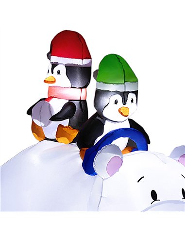 Outsunny 6.4ft Inflatable Polar Bear and Penguin Christmas Inflatable