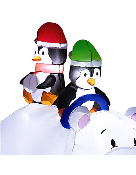 Outsunny 6.4ft Inflatable Polar Bear and Penguin Christmas Inflatable - pic 201166 | FastDaddyshop