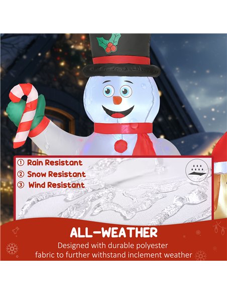 Outsunny 6FT Christmas Inflatables Snowman & Dog with Built-in LED Lights and Flashing Light, Blow Up Christmas Inflatable Decor - pic 201181 | FastDaddyshop