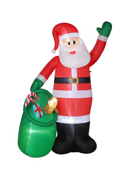 Outsunny 9ft/275 cm Christmas Inflatable Santa with Bear Sack, Giant Christmas Blow Up Decoration with Built-in LED Lights for G - pic 201194 | FastDaddyshop