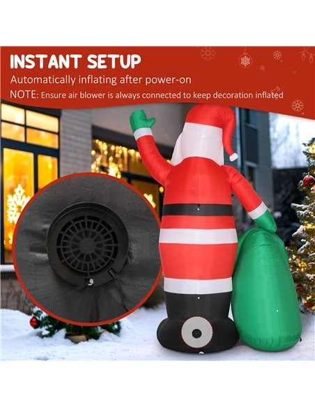 Outsunny 9ft/275 cm Christmas Inflatable Santa with Bear Sack, Giant Christmas Blow Up Decoration with Built-in LED Lights for G - pic 201198 | FastDaddyshop