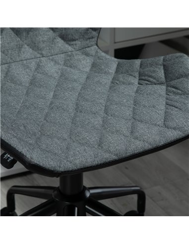 HOMCOM Home Office Swivel Computer Desk Chair With Nylon Wheels Adjustable Height Linen Grey