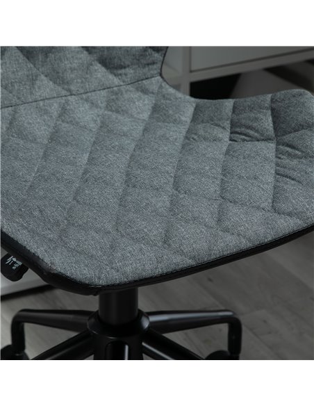 HOMCOM Home Office Swivel Computer Desk Chair With Nylon Wheels Adjustable Height Linen Grey - pic 20120 | FastDaddyshop