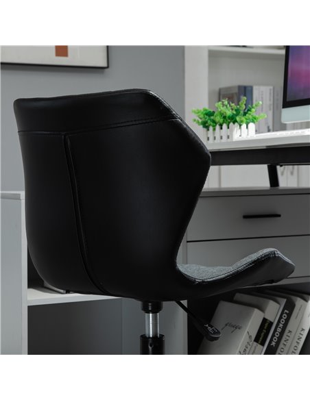 HOMCOM Home Office Swivel Computer Desk Chair With Nylon Wheels Adjustable Height Linen Grey - pic 20122 | FastDaddyshop