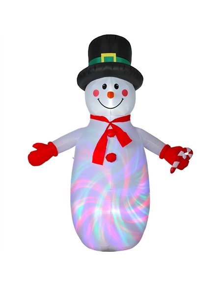 Outsunny 8FT Christmas Inflatable Outdoor Decoration with Dynamic Disco & LED Lights, Self-Inflating Christmas Blow Up Snowman f - pic 201221 | FastDaddyshop