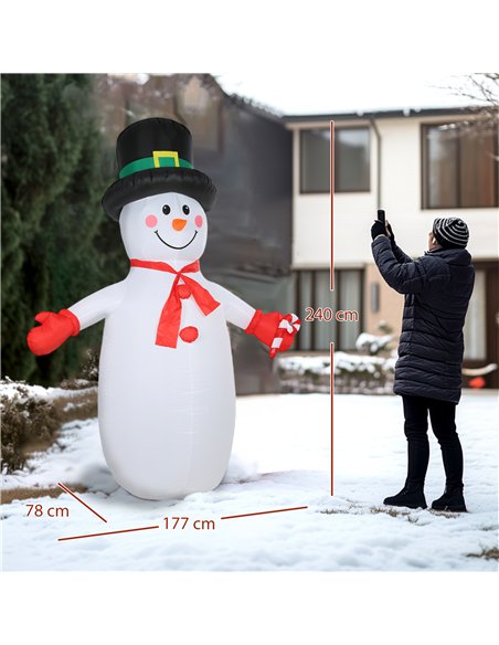 Outsunny 8FT Christmas Inflatable Outdoor Decoration with Dynamic Disco & LED Lights, Self-Inflating Christmas Blow Up Snowman f - pic 201223 | FastDaddyshop