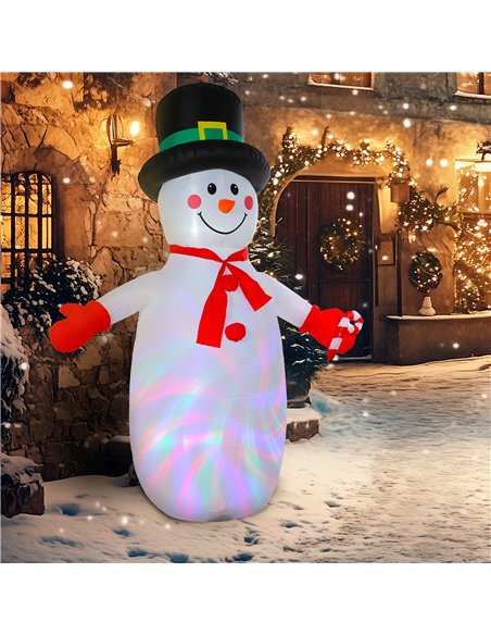 Outsunny 8FT Christmas Inflatable Outdoor Decoration with Dynamic Disco & LED Lights, Self-Inflating Christmas Blow Up Snowman f - pic 201228 | FastDaddyshop
