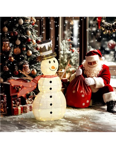 Outsunny 3ft 78 LED Light Outdoor Snowman Decoration, with Accessories