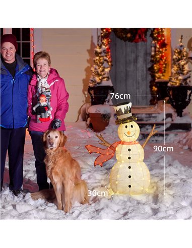 Outsunny 3ft 78 LED Light Outdoor Snowman Decoration, with Accessories