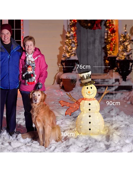 Outsunny 3ft 78 LED Light Outdoor Snowman Decoration, with Accessories - pic 201241 | FastDaddyshop