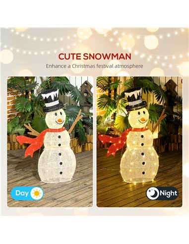 Outsunny 3ft 78 LED Light Outdoor Snowman Decoration, with Accessories