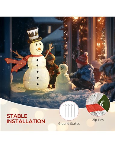 Outsunny 3ft 78 LED Light Outdoor Snowman Decoration, with Accessories