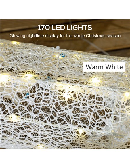 Outsunny 170 LED Light Reindeer and Sleigh Christmas Decoration - pic 201251 | FastDaddyshop