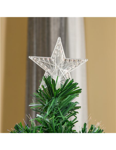 HOMCOM 5FT Pre-Lit Fibre Optic Artificial Christmas Tree Holiday Xmas Décor with Tree Topper Multi-Colour - pic 201300 | FastDaddyshop