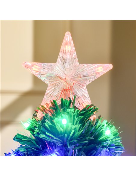 HOMCOM 3 Feet Prelit Artificial Christmas Tree with Multi-Coloured Fiber Optic LED Light, Holiday Home Xmas Decoration, Green - pic 201309 | FastDaddyshop