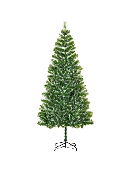 HOMCOM 7FT Indoor Christmas Tree Artificial Decoration Xmas Gift with Metal Stand Branch Tips - pic 201311 | FastDaddyshop