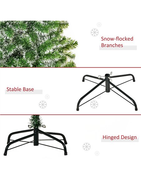 HOMCOM 7FT Indoor Christmas Tree Artificial Decoration Xmas Gift with Metal Stand Branch Tips - pic 201317 | FastDaddyshop