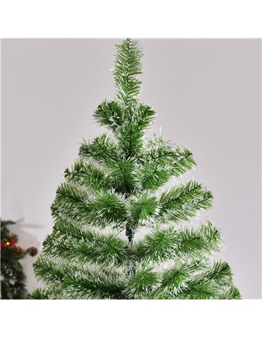 HOMCOM 7FT Indoor Christmas Tree Artificial Decoration Xmas Gift with Metal Stand Branch Tips