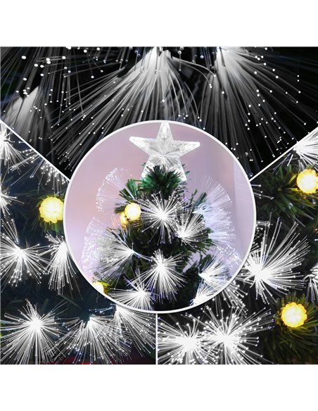 HOMCOM 3ft White Light Artificial Christmas Tree w/ 90 LEDs Star Topper Tri-Base Full Bodied Seasonal Decoration Pre-Lit Home - pic 201328 | FastDaddyshop