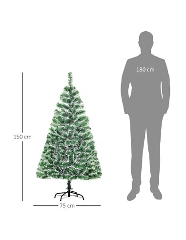 HOMCOM 5FT Indoor Christmas Tree Artificial Decoration Xmas Gift with Metal Stand Branch Tips