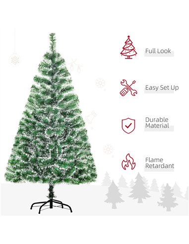 HOMCOM 5FT Indoor Christmas Tree Artificial Decoration Xmas Gift with Metal Stand Branch Tips