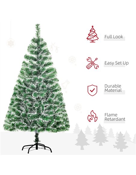 HOMCOM 5FT Indoor Christmas Tree Artificial Decoration Xmas Gift with Metal Stand Branch Tips - pic 201332 | FastDaddyshop