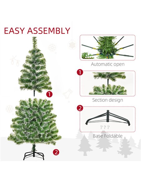 HOMCOM 5FT Indoor Christmas Tree Artificial Decoration Xmas Gift with Metal Stand Branch Tips - pic 201334 | FastDaddyshop