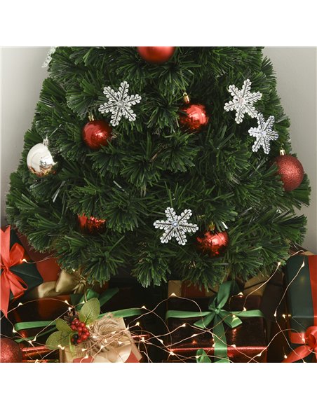 HOMCOM 3FT Green Fibre Optic Artificial Christmas Tree Xmas Colourful LED Scattered Tree with Snowflakes Ornaments Fireproofing - pic 201355 | FastDaddyshop