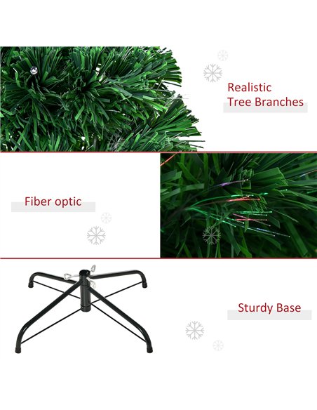HOMCOM 4FT Pre-Lit Fibre Optic Artificial Christmas Tree Holiday Xmas Décor with Tree Topper Multi-Colour - pic 201363 | FastDaddyshop