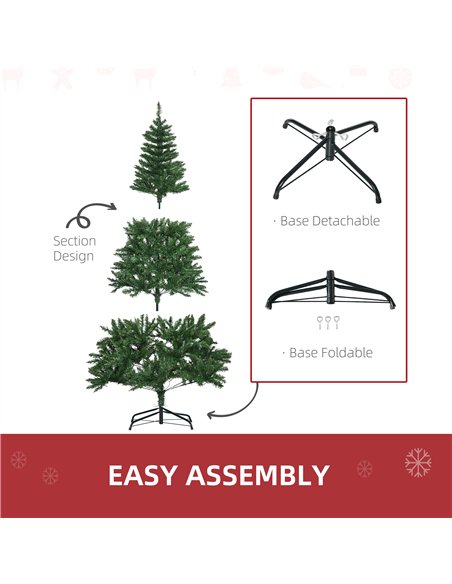 HOMCOM 6FT Christmas Tree Warm White LED Light Holiday Home Decoration, Green - pic 201371 | FastDaddyshop