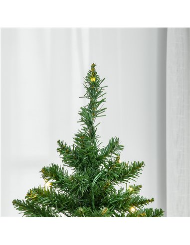 HOMCOM 6FT Christmas Tree Warm White LED Light Holiday Home Decoration, Green