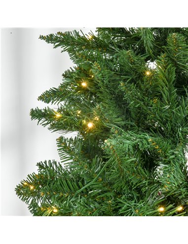 HOMCOM 6FT Christmas Tree Warm White LED Light Holiday Home Decoration, Green