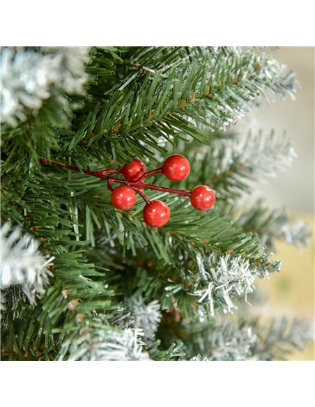 HOMCOM 5FT Artificial Christmas Tree Xmas Pencil Tree with Red Berries and Pinecones Holiday Home Indoor Decoration with Foldabl - pic 201409 | FastDaddyshop