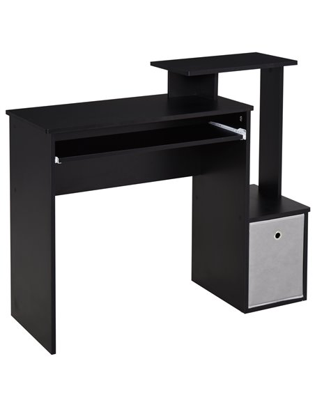 HOMCOM Computer PC Desk with Sliding Keyboard Tray Storage Drawer Shelf, Black - pic 20141 | FastDaddyshop