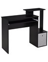 HOMCOM Computer PC Desk with Sliding Keyboard Tray Storage Drawer Shelf, Black