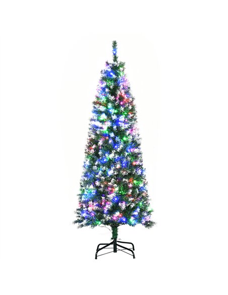 HOMCOM 5FT Tall Prelit Pencil Slim Artificial Christmas Tree with Realistic Branches, 250 Colourful LED Lights and 408 Tips, Xma - pic 201410 | FastDaddyshop