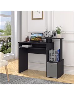 HOMCOM Computer PC Desk with Sliding Keyboard Tray Storage Drawer Shelf, Black 2