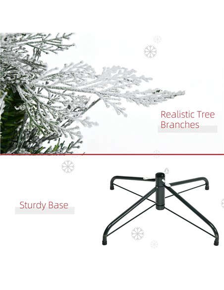HOMCOM 7 Ft Pencil Snow Flocked Artificial Christmas Tree with Realistic Cypress Branches, Auto Open, Green - pic 201425 | FastDaddyshop