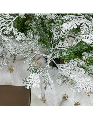HOMCOM 6 Ft Pencil Snow Flocked Artificial Christmas Tree with Realistic Cypress Branches, Auto Open, Green