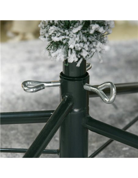 HOMCOM 4.5' Artificial Snow Christmas Trees with Frosted Branches, Warm White or Colourful LED Lights, Steel Base - pic 201445 | FastDaddyshop