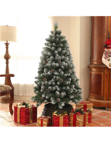 HOMCOM 5ft Snow-Dipped Artificial Pine Christmas Tree